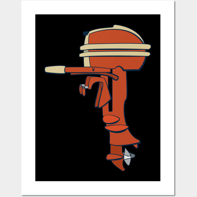 Outboard Motor Vintage Wall Art by Huhnerdieb Apparel